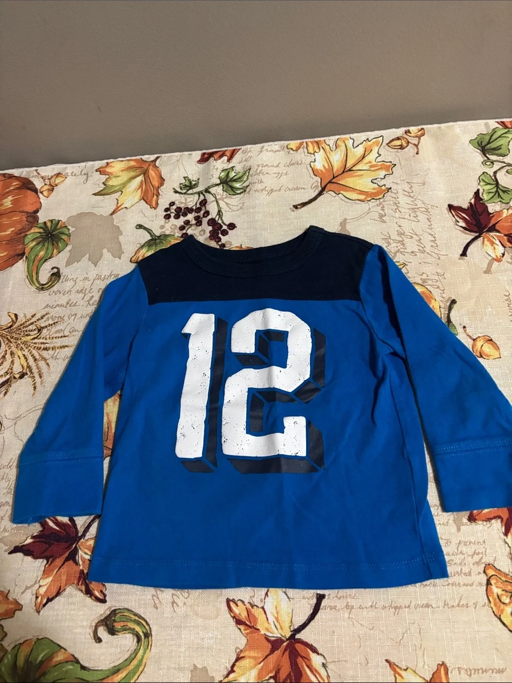 The Children's Place Blue & Navy Long Sleeve Tee with '12' Graphic